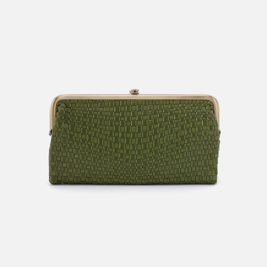 HOBO Lauren Clutch - Wave Weave Leather Basil