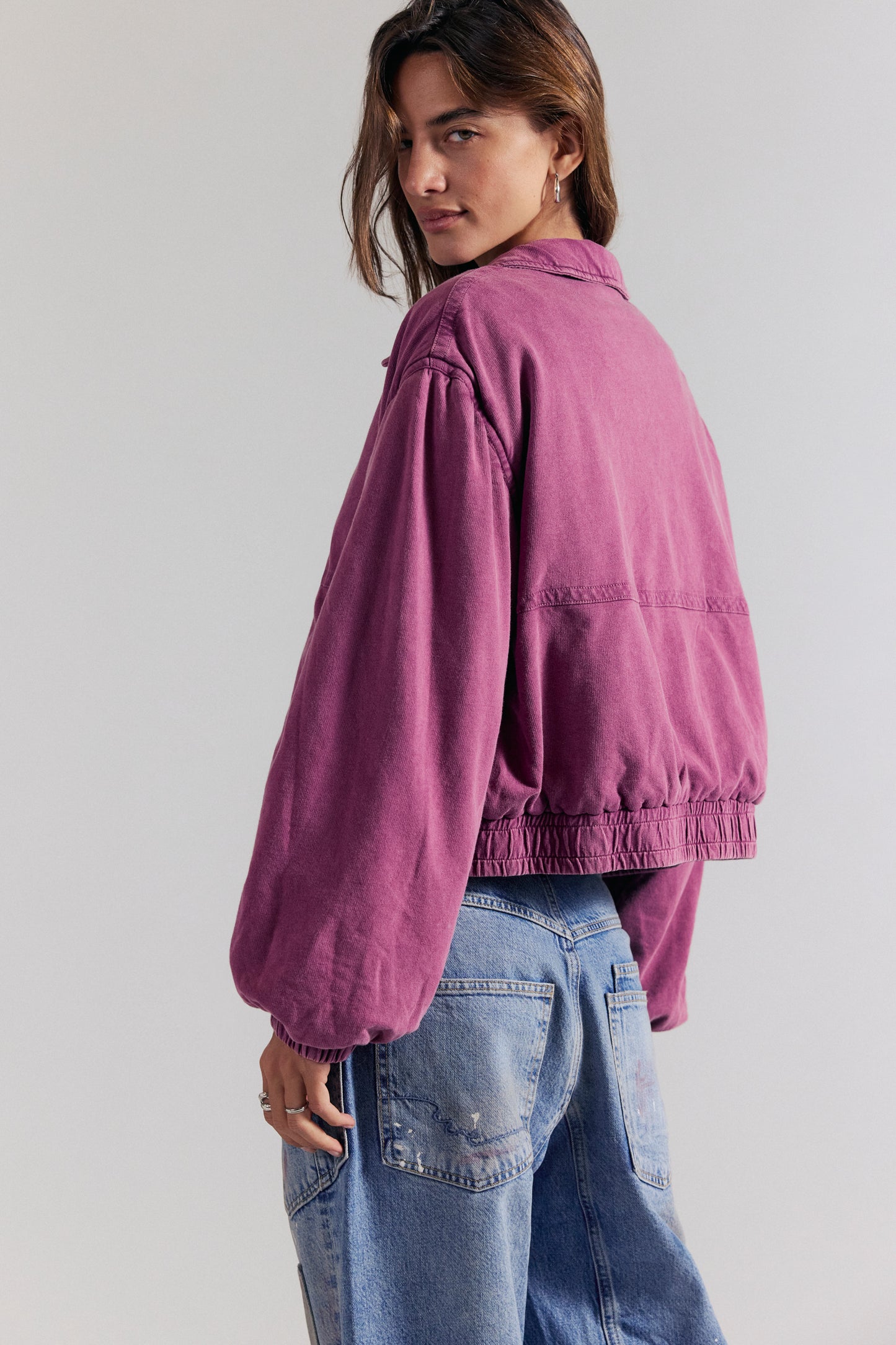 Free People One Birdie Washed Jacket- Roan Rouge