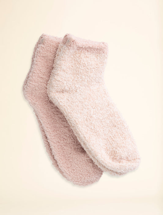 Barefoot Dreams CozyChic 2 Pair Tennis Sock Set- Dusty Rose Multi