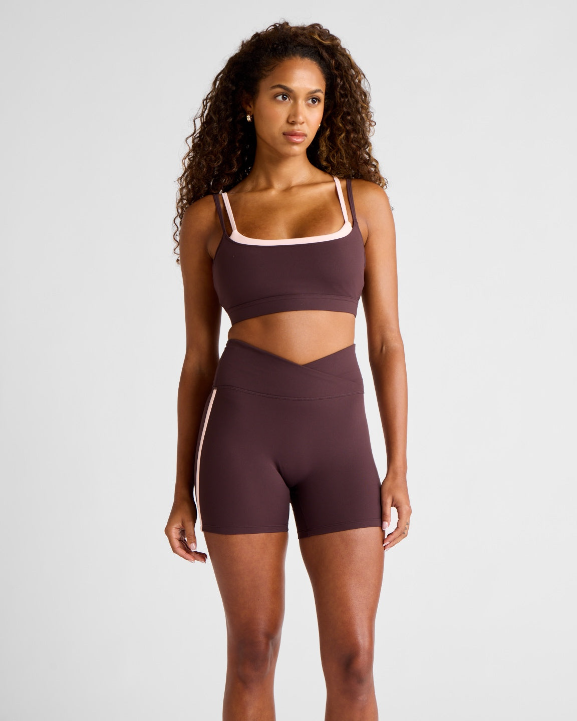 All Fenix CloudCore Double Layer Sports Bra- Espresso/Rose Quartz