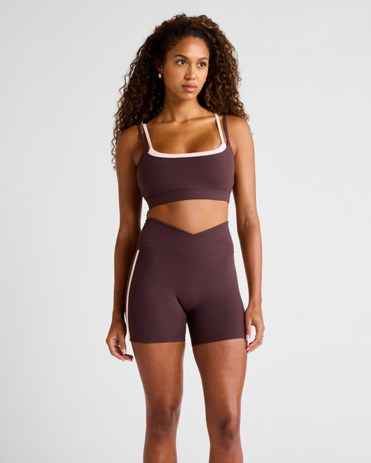 All Fenix CloudCore Double Layer Sports Bra- Espresso/Rose Quartz