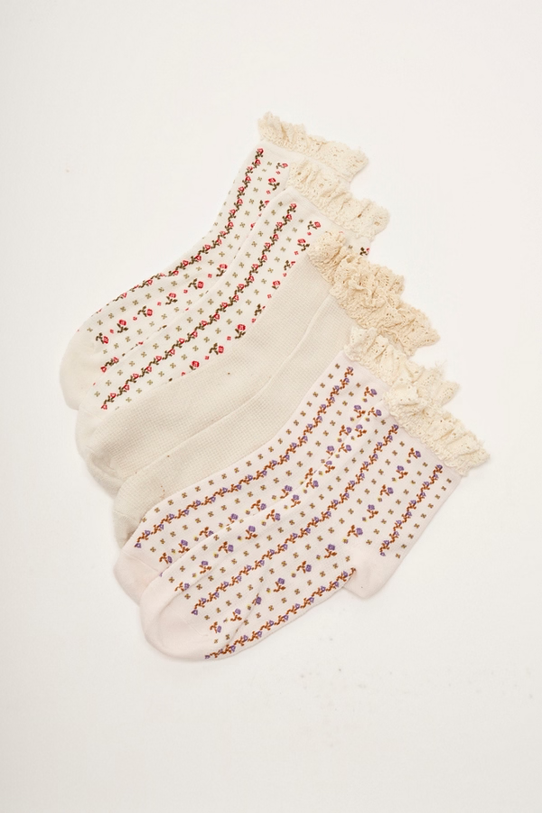 Free People Ruffle Sock Pack- Tainted Love