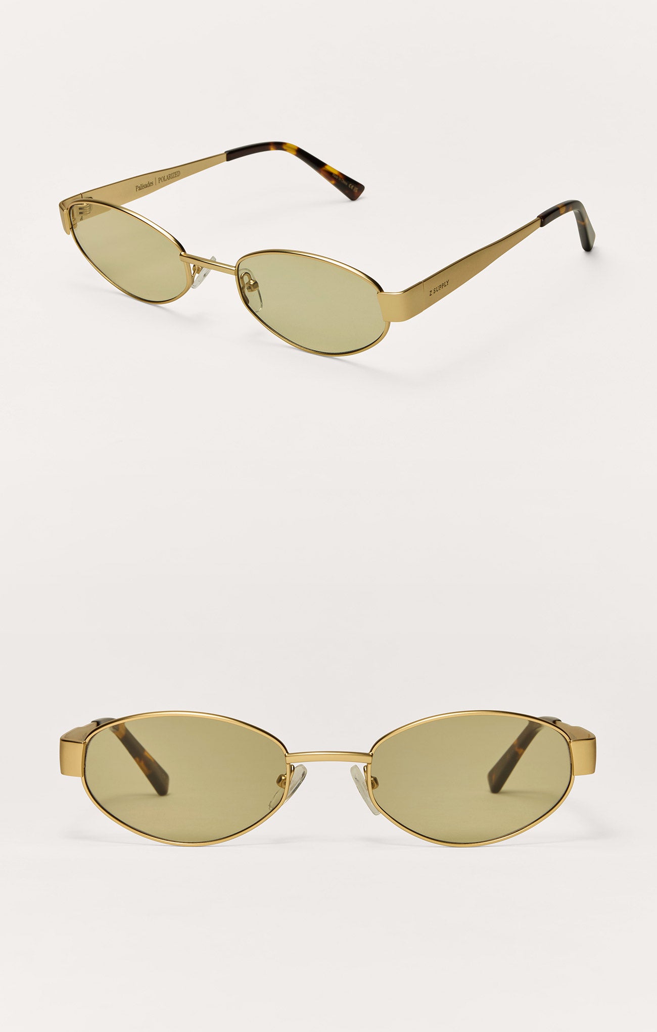 Z Supply Palisades Polarized Sunglasses-Satin Gold/Khaki