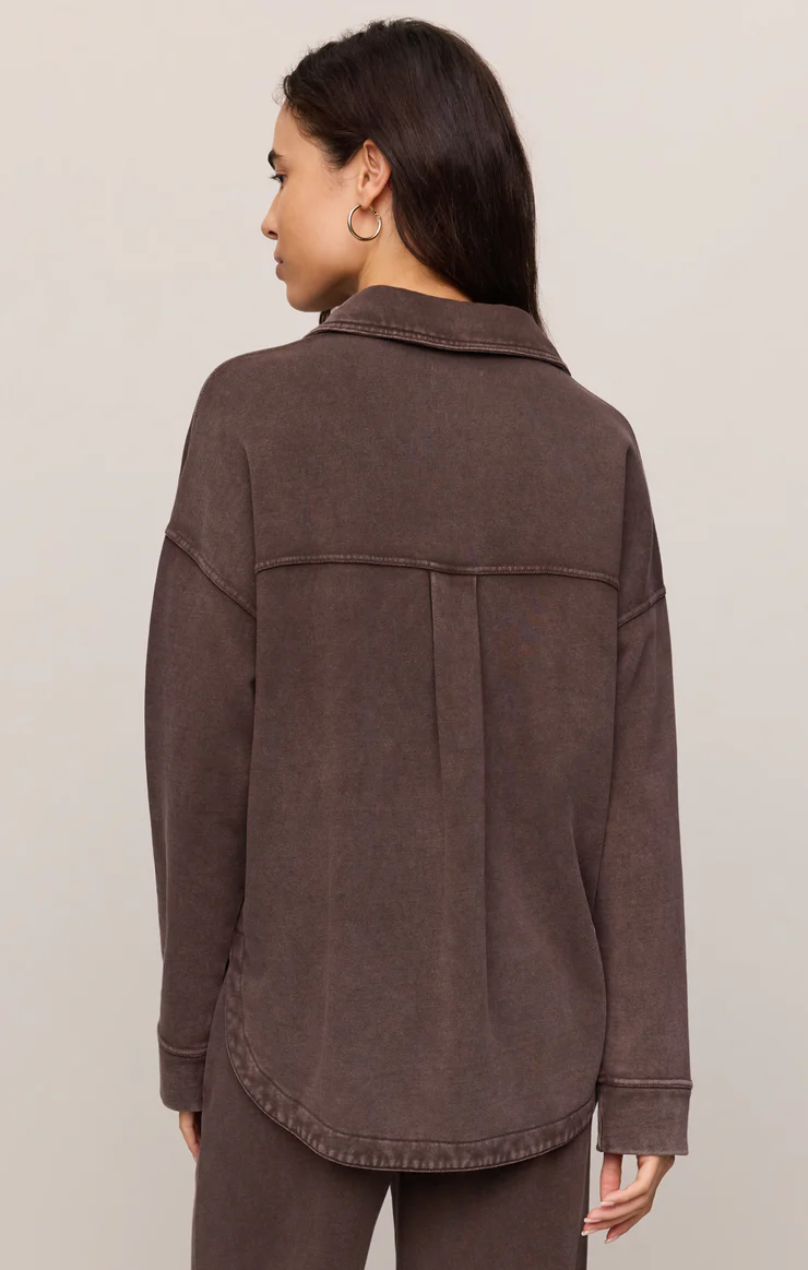 Z Supply All Day Knit Jacket- Dark Chocolate