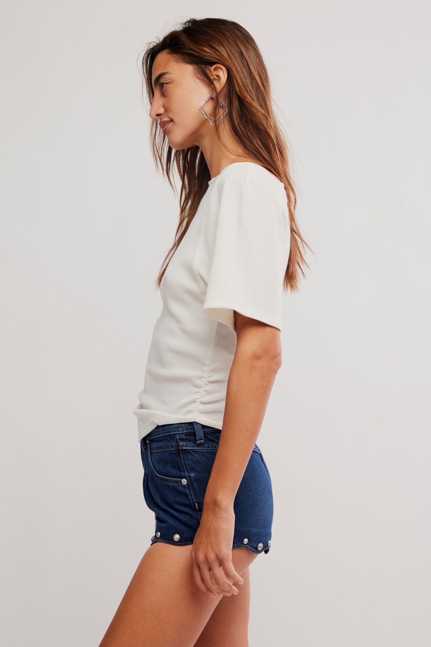 Free People Lucy Off-the-shoulder Tee- Sugar Swizzle