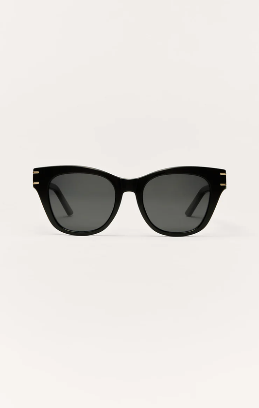 Z Supply Front Row Polarized Sunglasses- Black/ Grey
