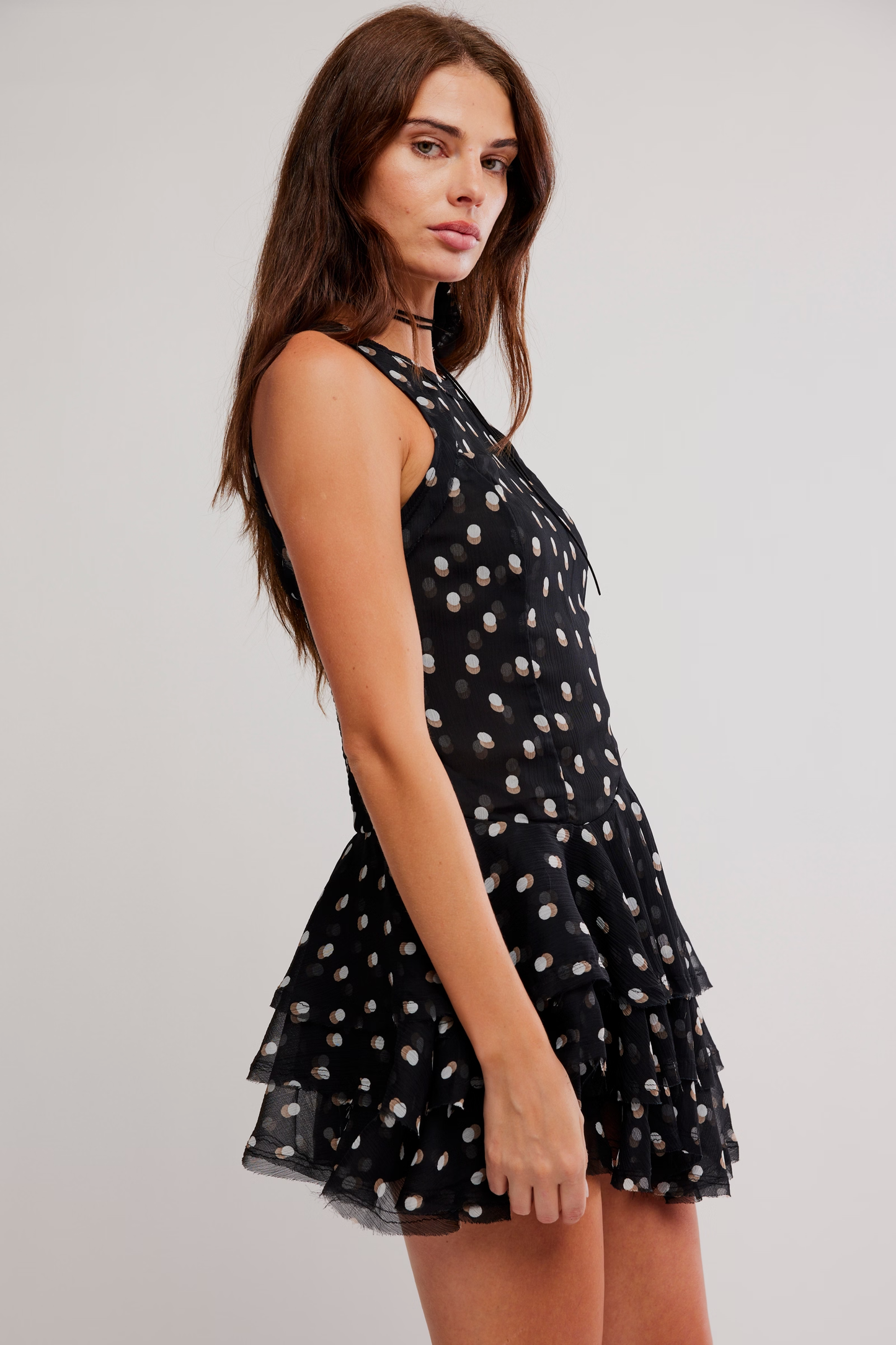 Free People Raven Printed Mini Dress-Night Combo