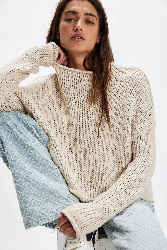 Free People Opal Rollneck Sweater- Tea