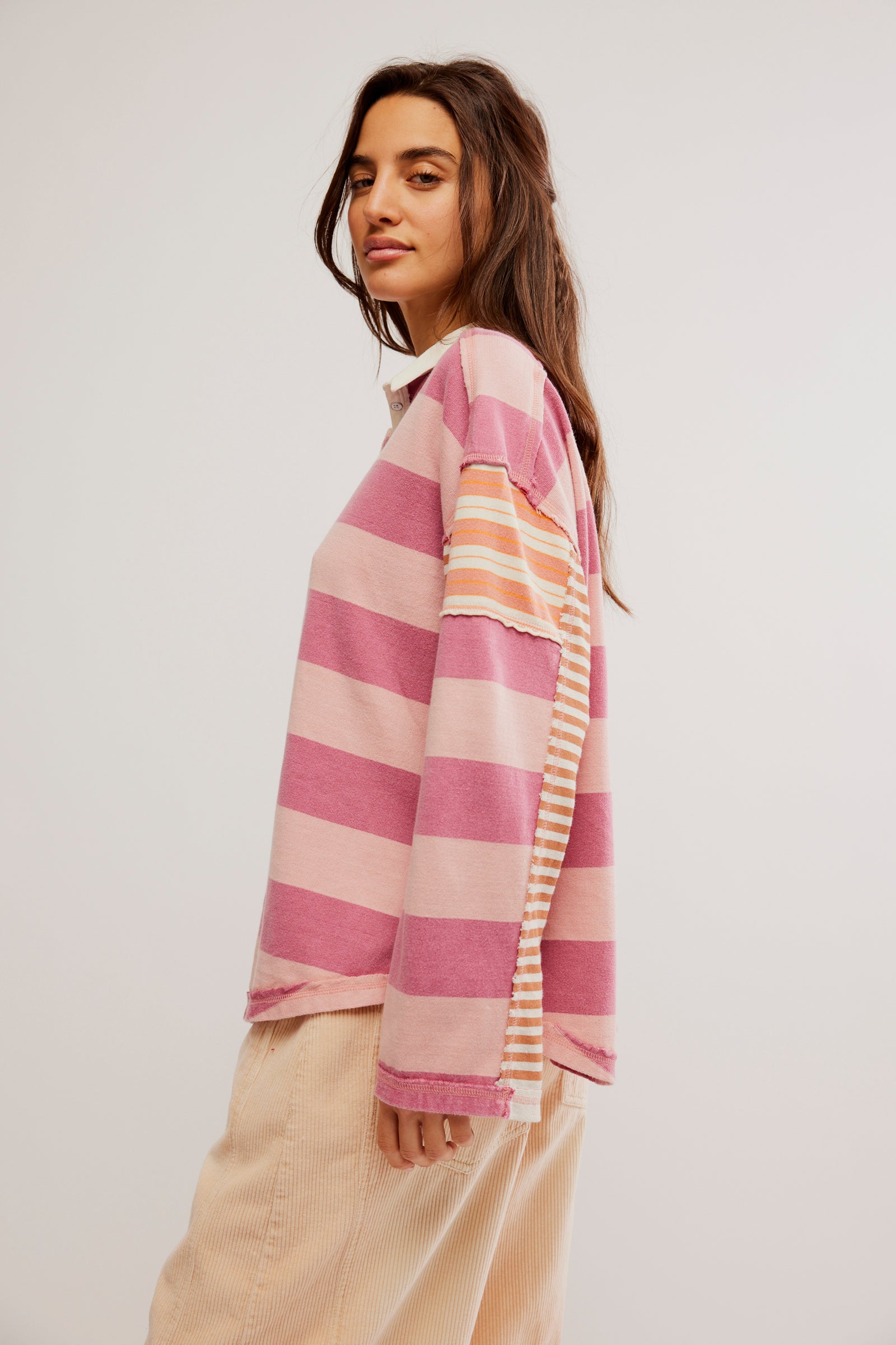 Free People Aster Strip Tee- Farm Combo