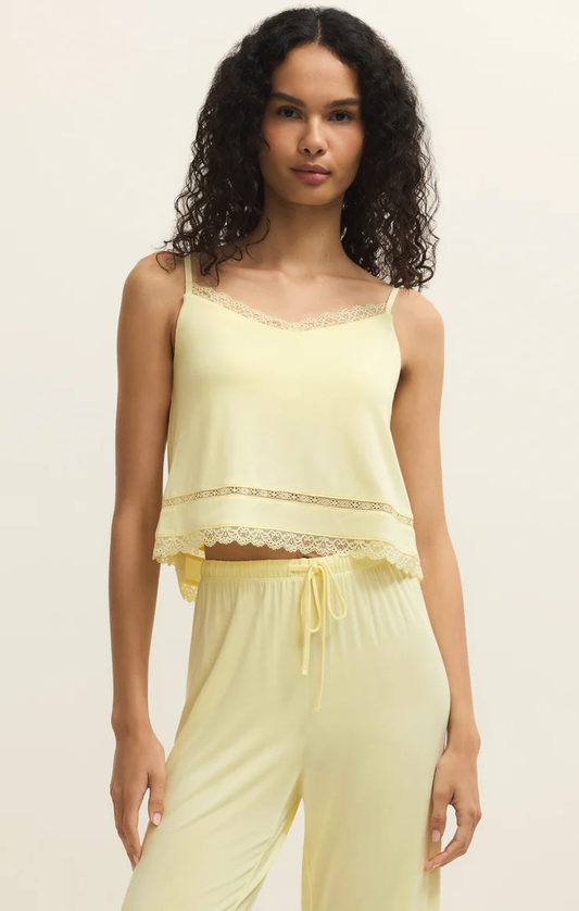 Z Supply Gigi Cropped Lace Cami- Pineapple