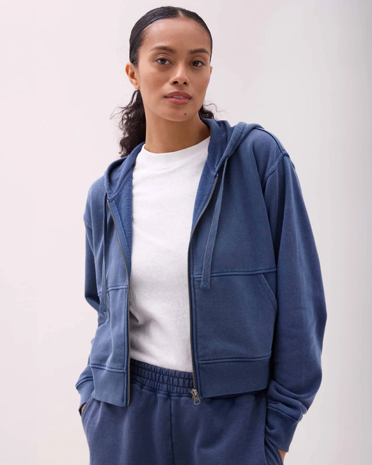 Richer Poorer Poorer Recycled Fleece Hoodie- Mineral Moonlit Ocean