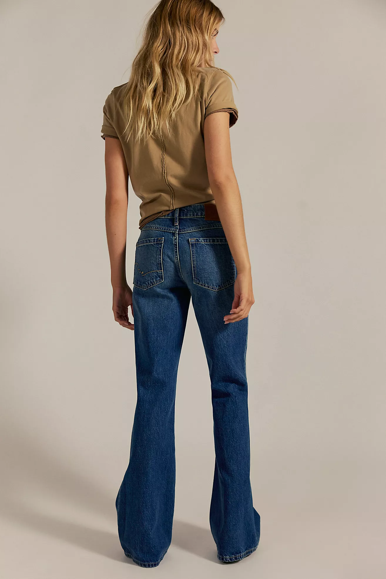 Free People West Coast Relaxed Flare Jean- Humble