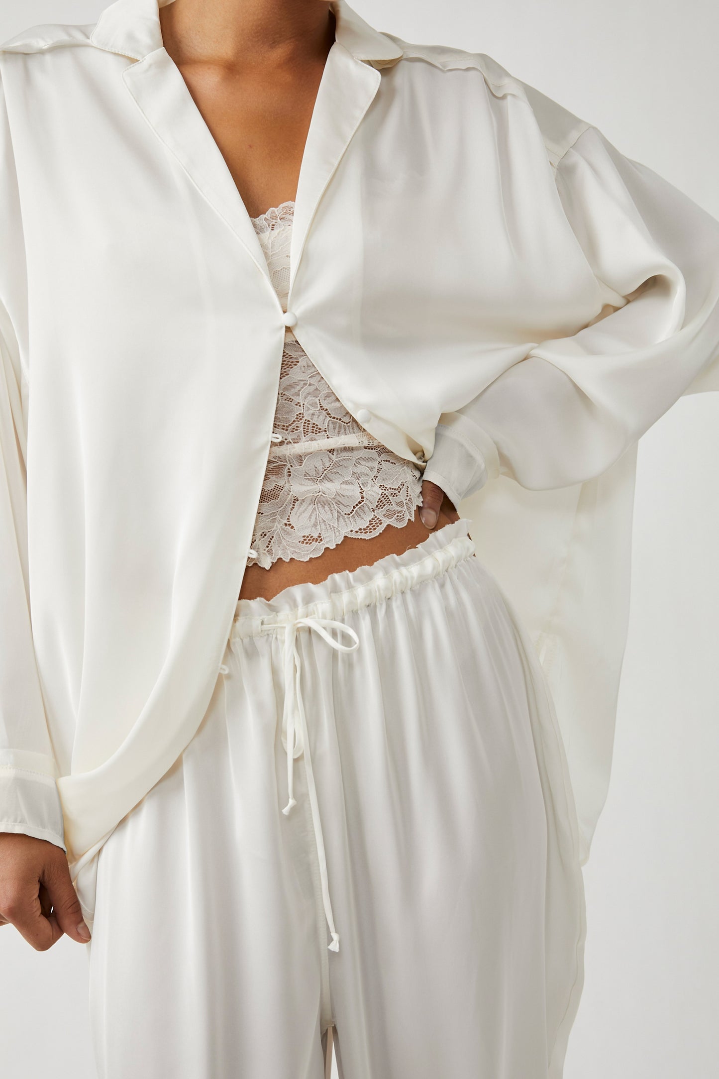 Free People Dreamy Days Solid PJ- Ivory