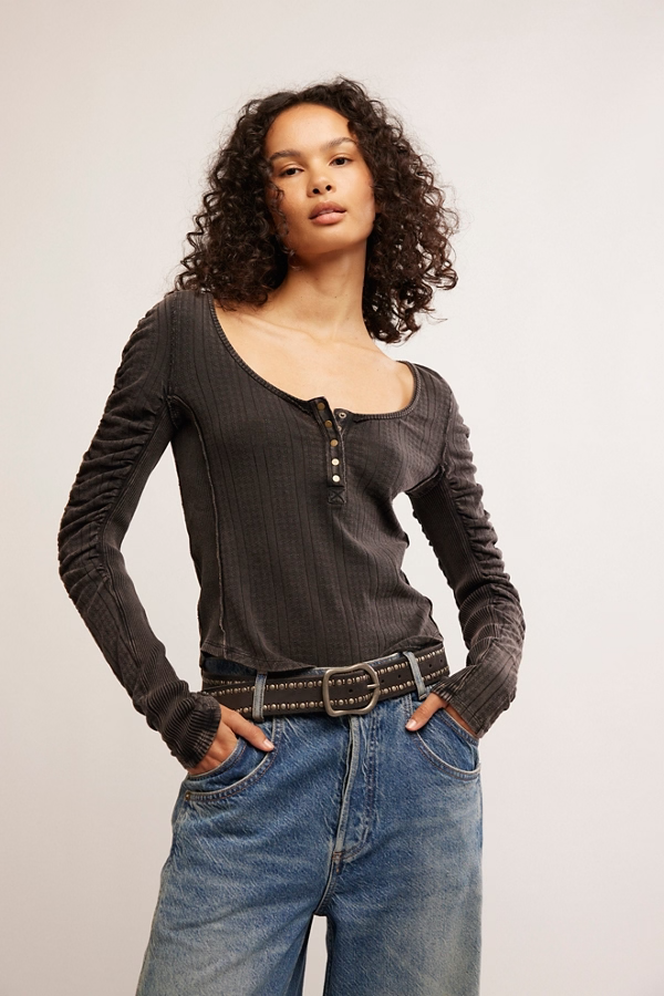 Free People Hope Henley- Black