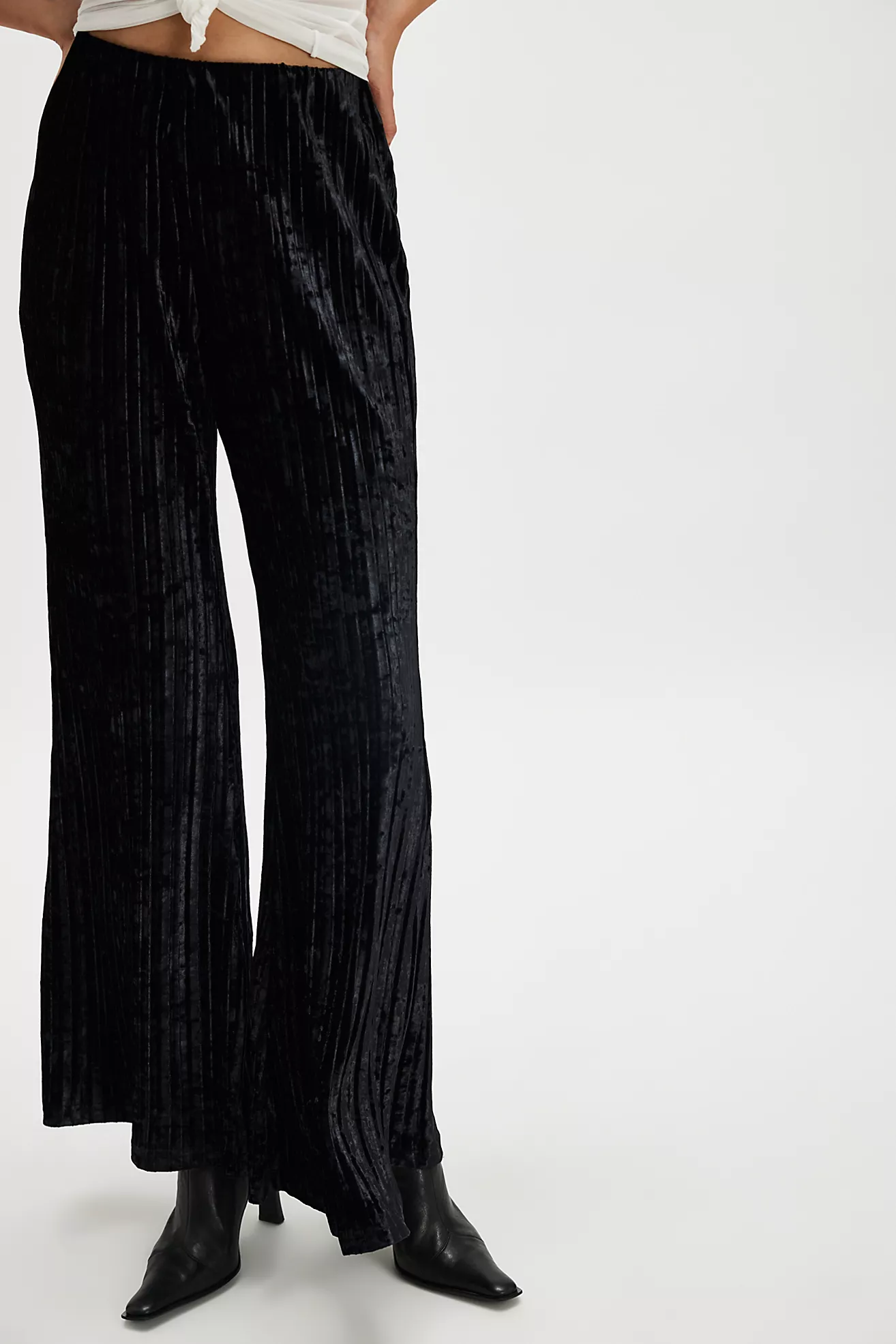 Free People Star Sign Velvet Pant- Black