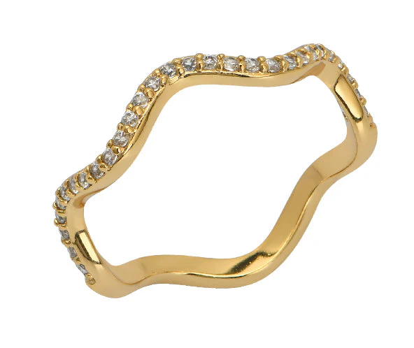 Jurate Bel Air Wave Pave Simulated Diamond Ring