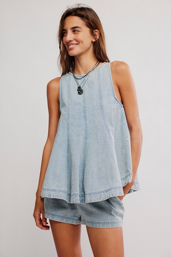 Free People Cassius Denim Set-Bleachout