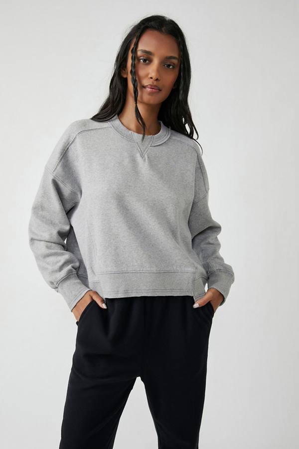 Free People Intercept Pullover- Heather Grey