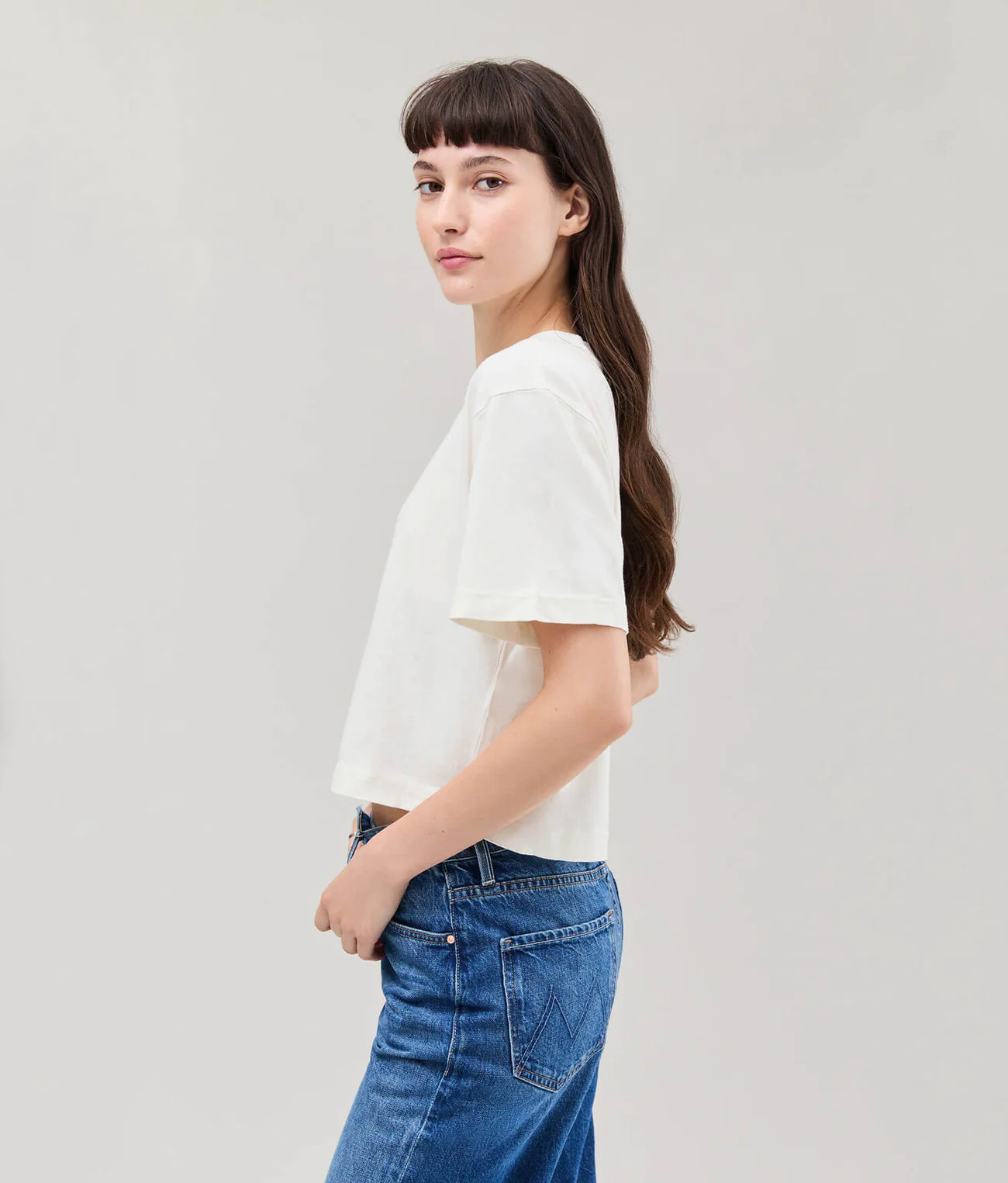 Richer Poorer Relaxed Crop Tee- Bone