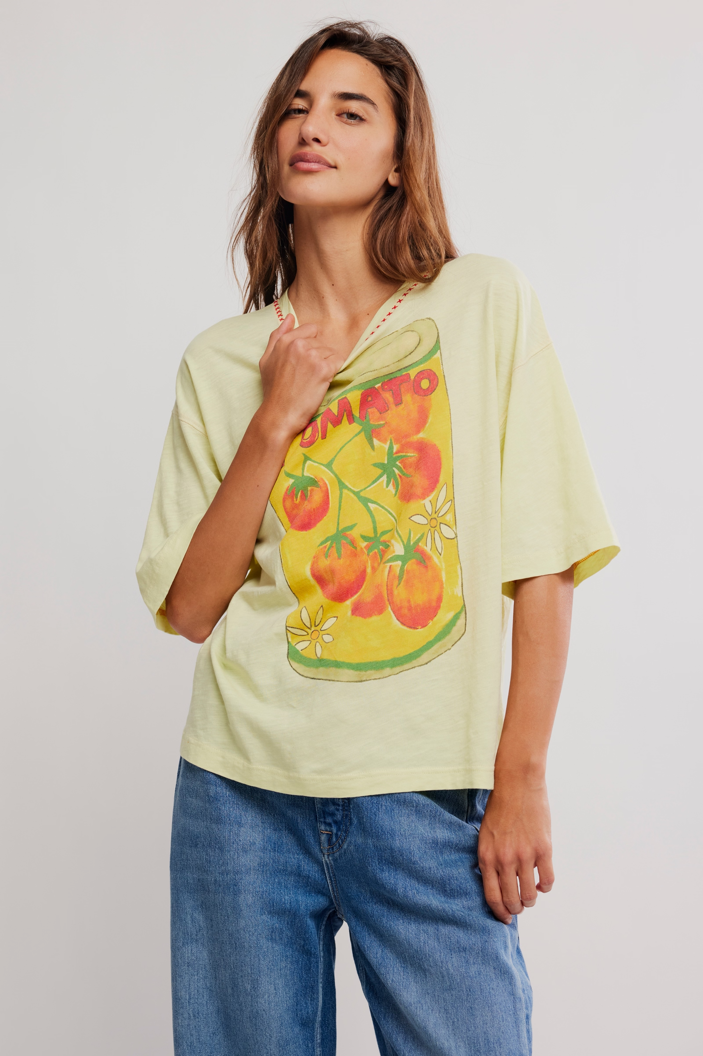 Free People In Spring Tee- Lemon Water Combo