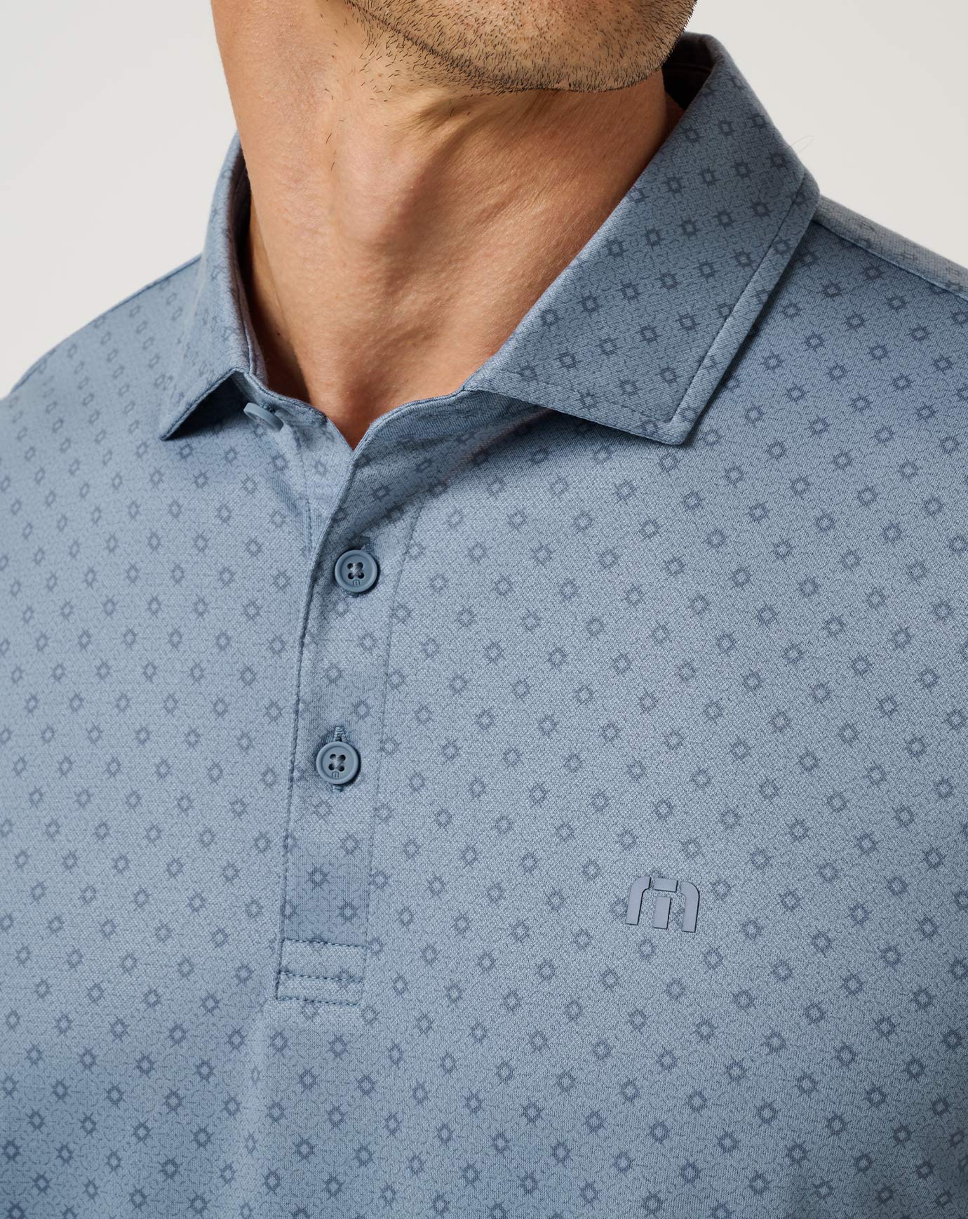 Travis Mathew Final Drive Geo Polo- Rain Washed