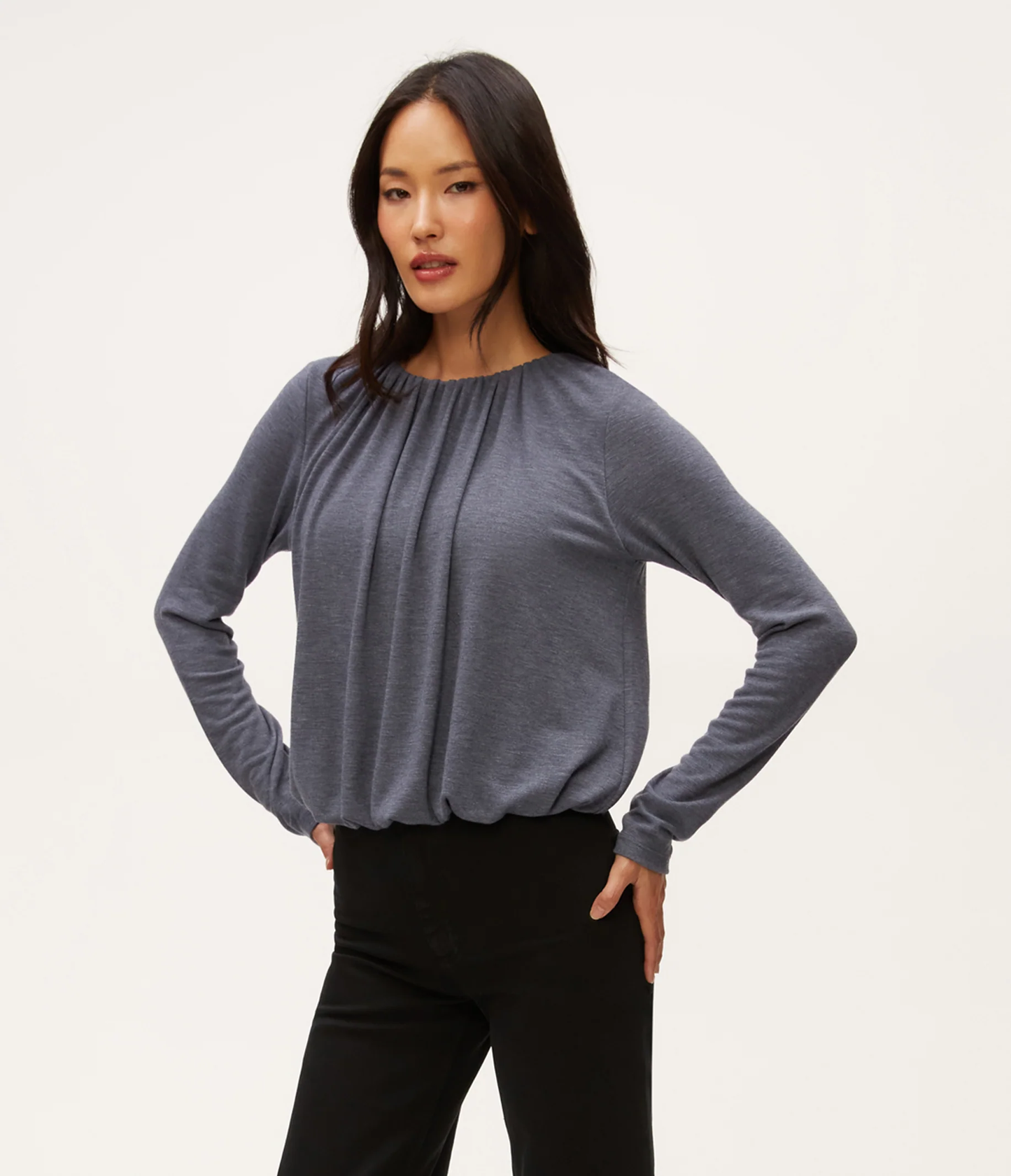 Michael Stars Sona Bubble Top- Heather Nocturnal