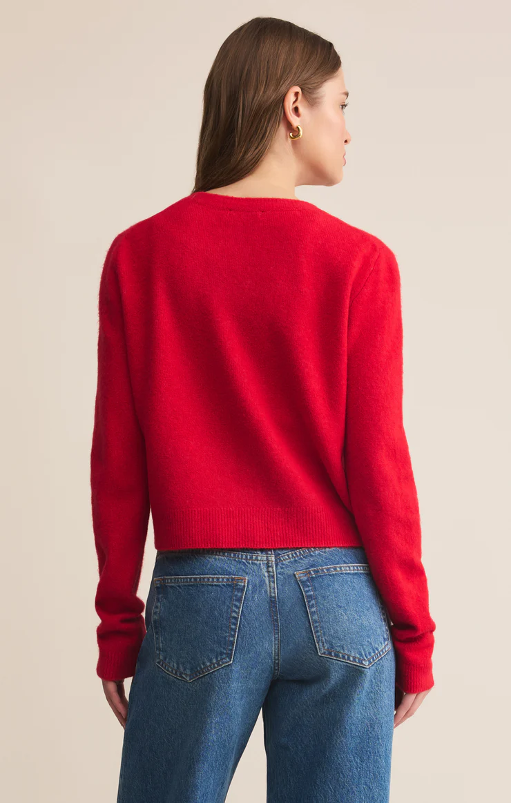 Z Supply Medina Cozy Cardigan- Festive Red