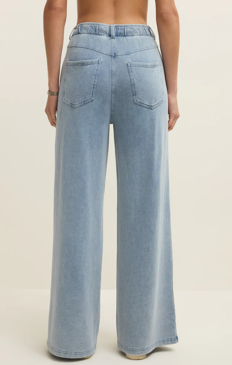 Z Supply Entourage Knit Denim Pant- Ocean Air indigo