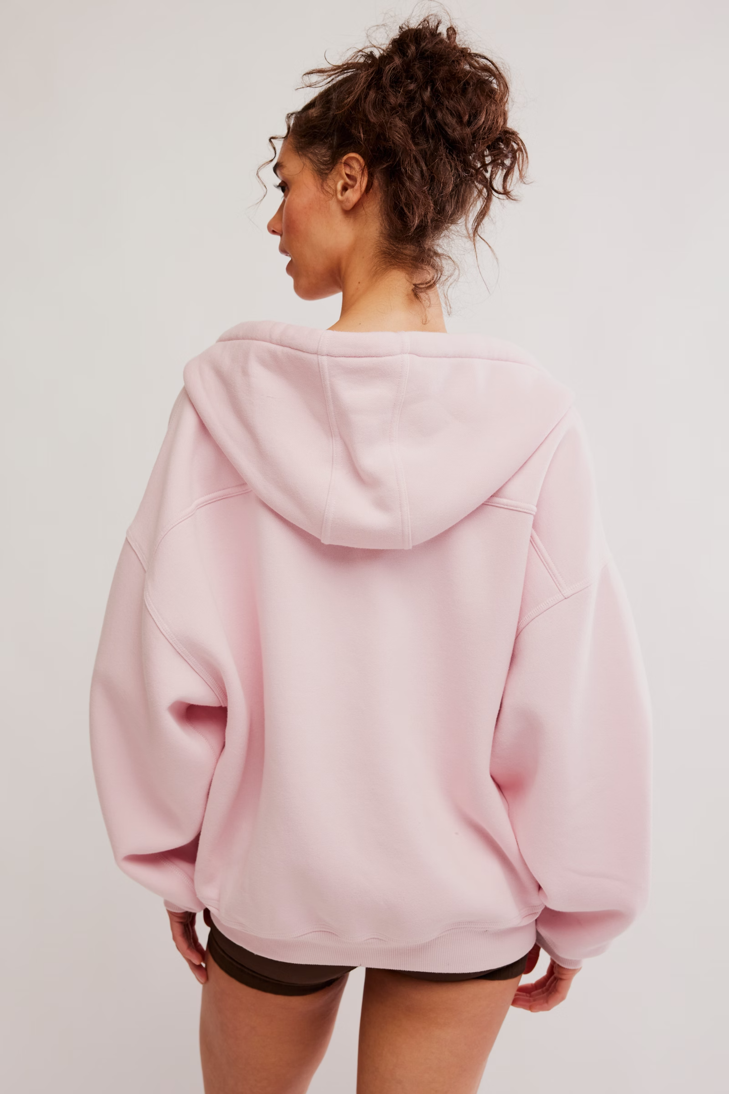 Free People Final Call Zip-Up Hoodie- Pinky Fuchsia