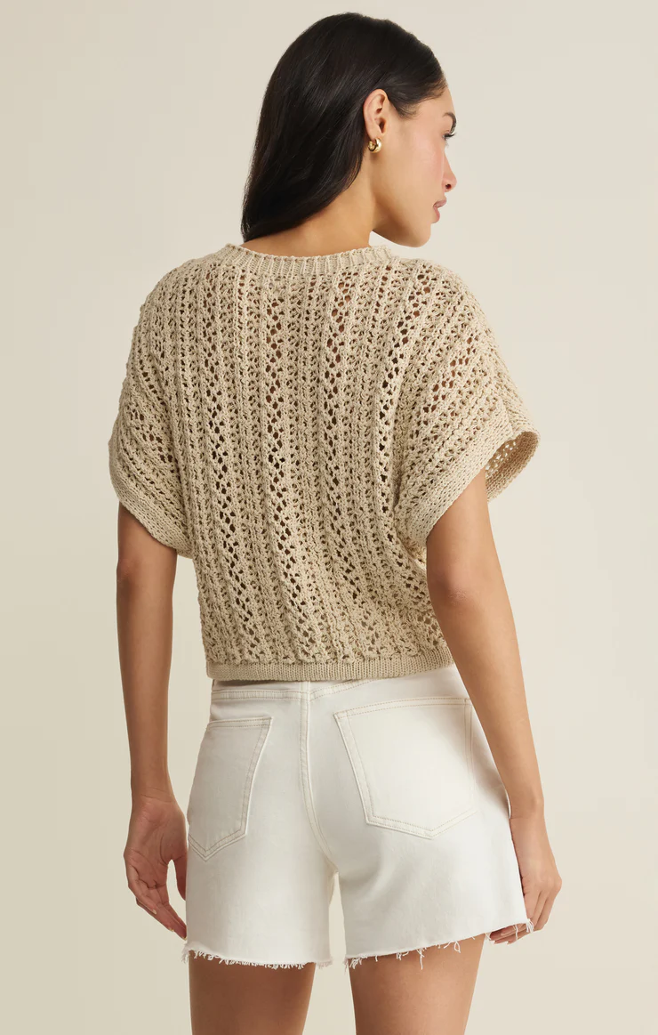 Z Supply Ballast Crochet Sweater Top- Natural