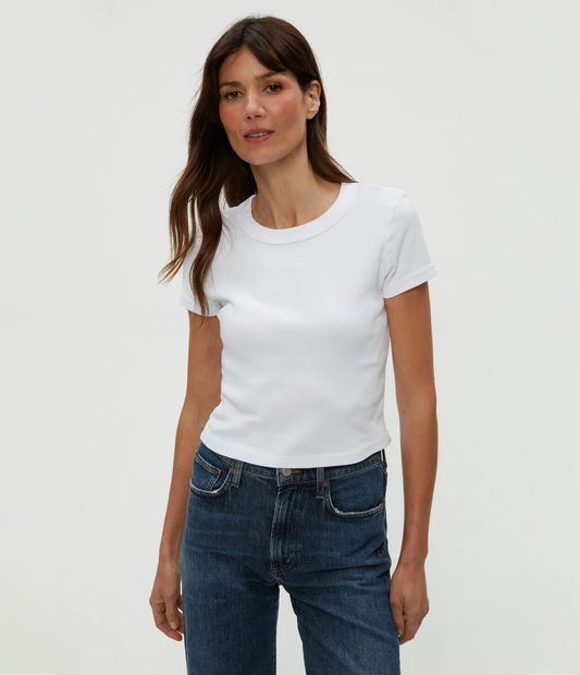 Michael Stars Mimi Cropped Tee- White