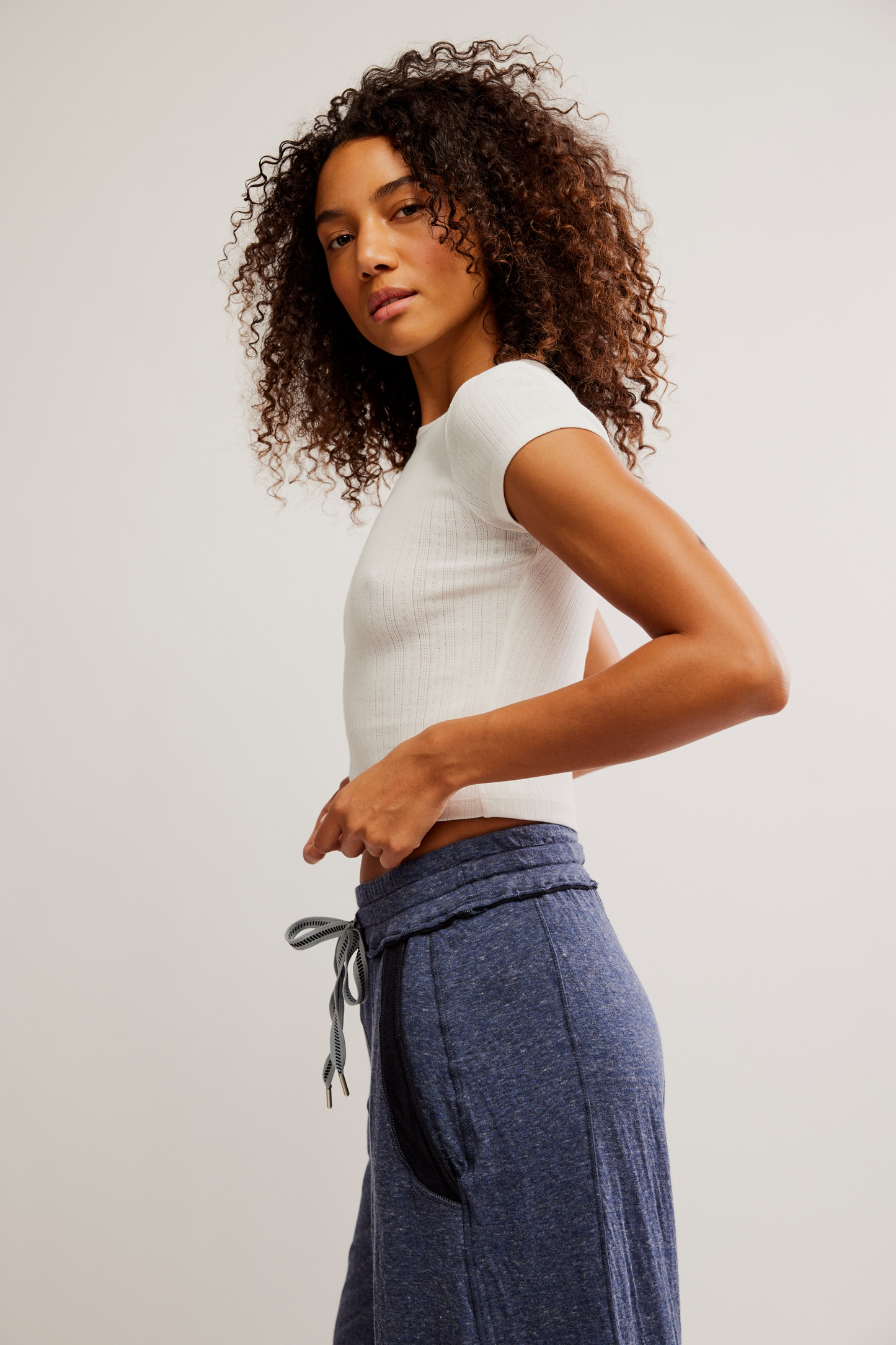 Free People Wait a Minute Baby Tee- Oatmeal