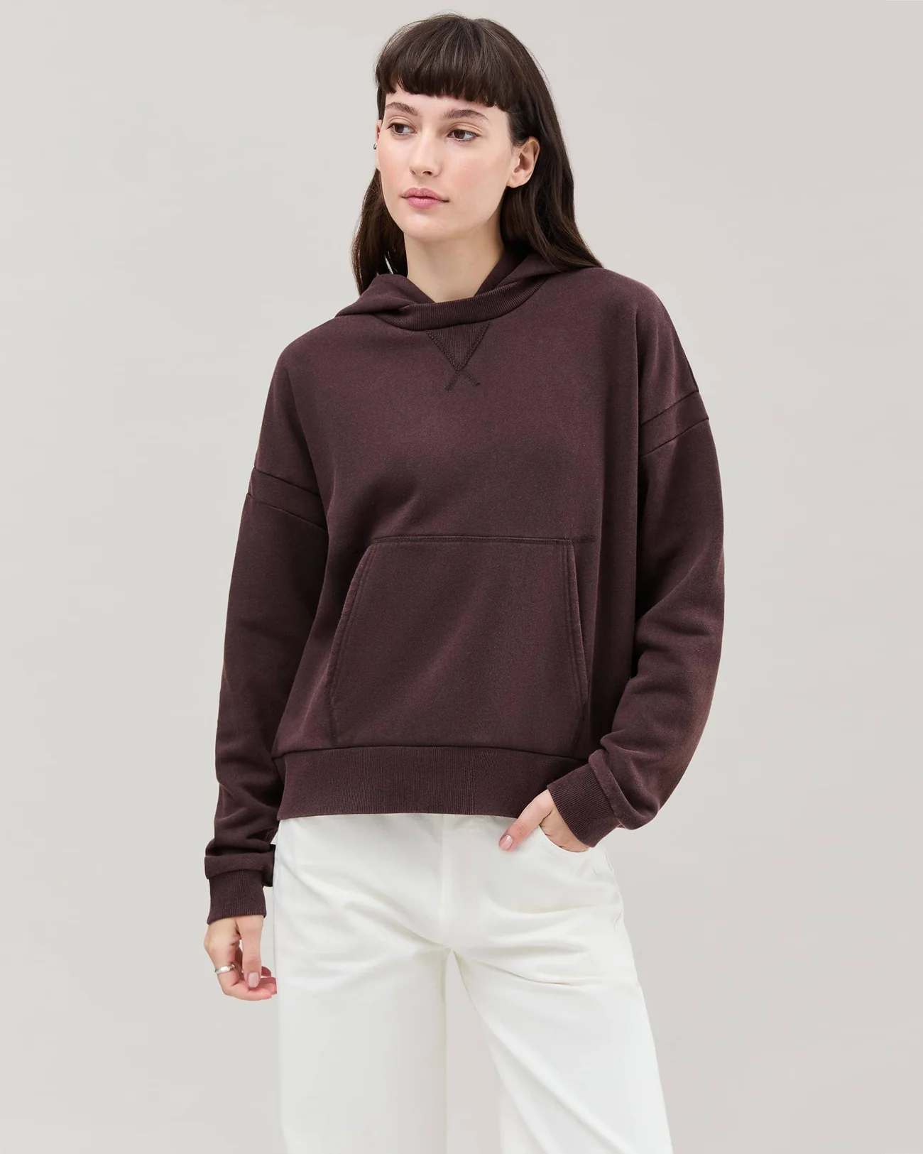 Richer Poorer Recycled Fleece Hoodie- Mineral Ganache
