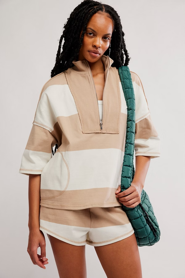 Free People Retro Rugby Set- Sand Combo