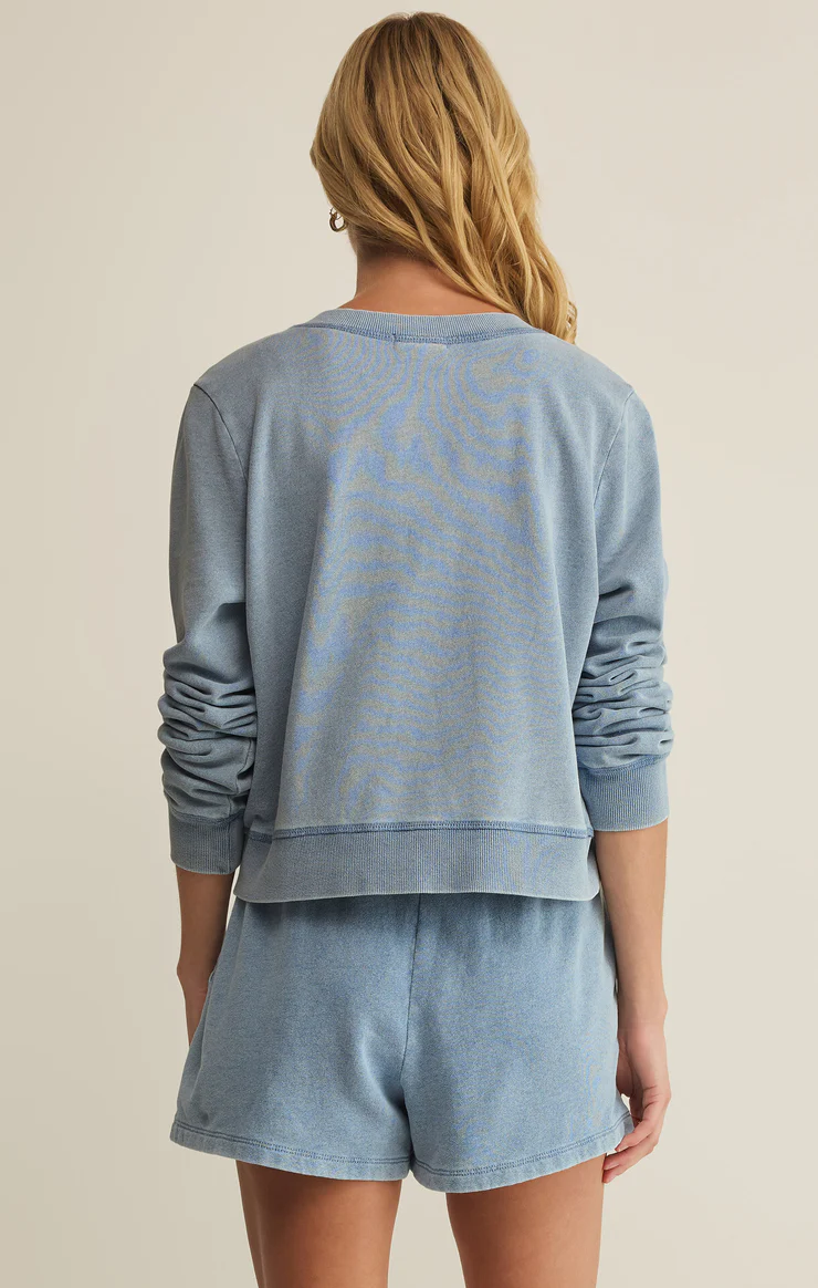 Z Supply Daily Knot Denim Cardigan- Ocean Air Indigo