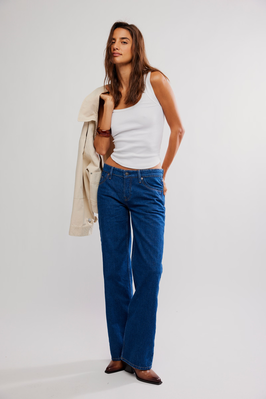 Free People Tennessee Low-Ride Boyfriend Jean-Rinse
