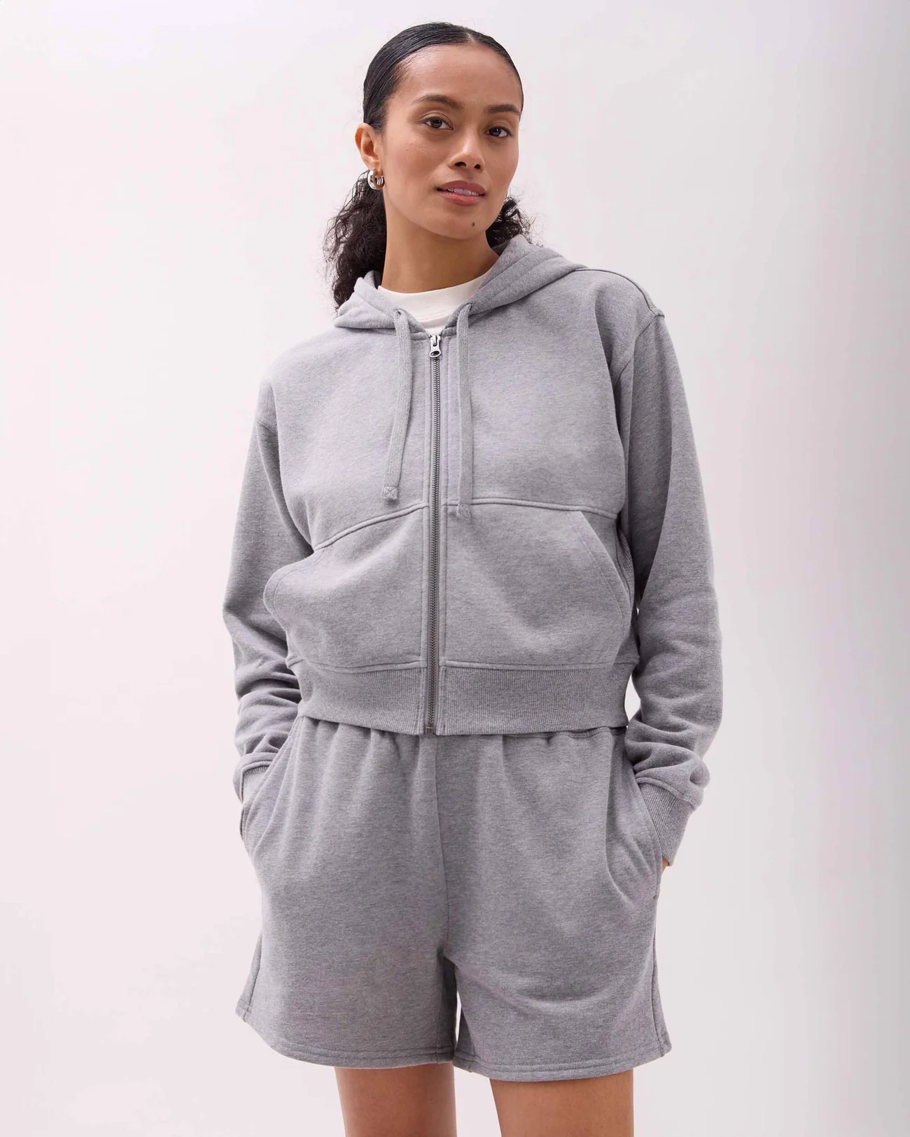 Richer Poorer Poorer Recycled Fleece Hoodie- Heather Grey