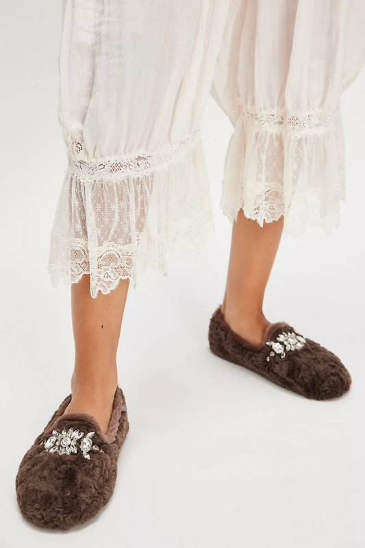 Free People Slumber Party Slipper- Chocolate