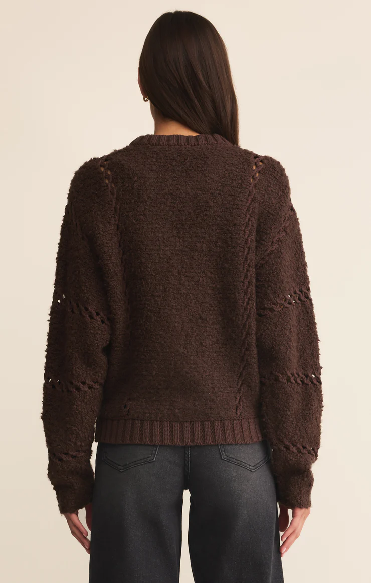 Z Supply Sundance Zip-Up Sweater- Chocolate Cherry