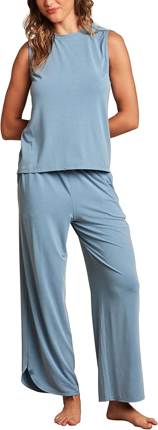 Barefoot Dreams Malibu Collection Sand Washed Jersey Wide Leg Pajamas-Seashore