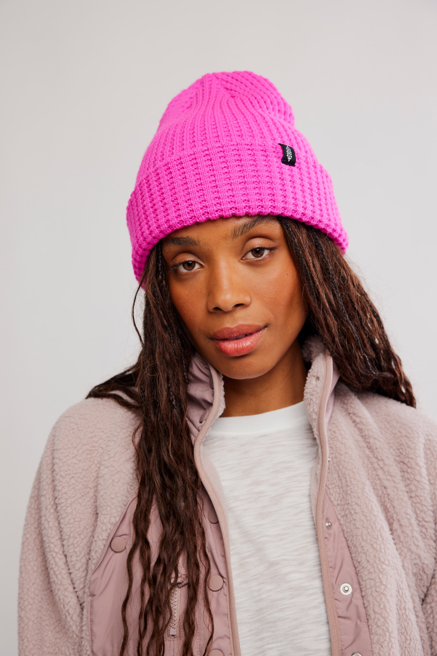 Free People Movement Cool Down Beanie- Fuchsia Flirt