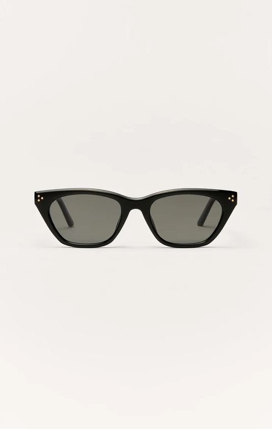 Z Supply Midnite Polarized Sunglasses- Polished Black/ Grey