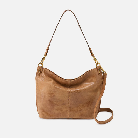 HOBO Pier Shoulder Bag in Pebble Leather- Whiskey