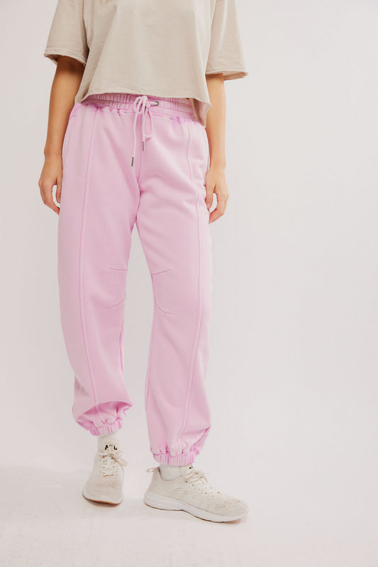 Free People Sprint to the Finish Pant- Powder Pink