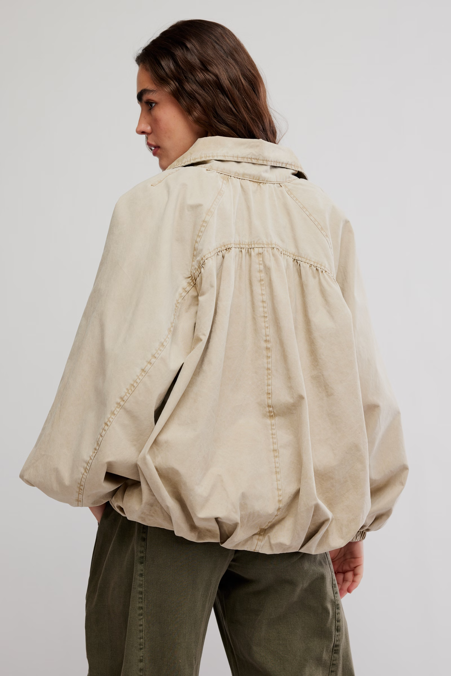 Chelsea Funnel-Neck Jacket- Oatmeal