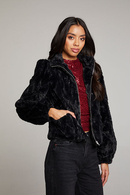 Chaser Puff Sleeve Licorice Jacket