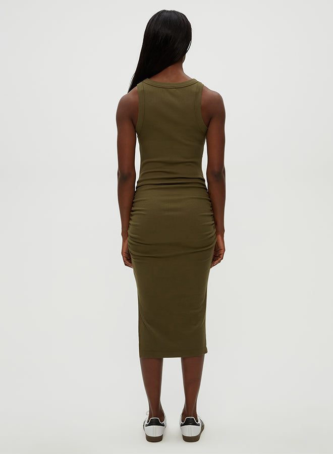 Michael Stars Wren Ribbed Midi Dress- Topiary