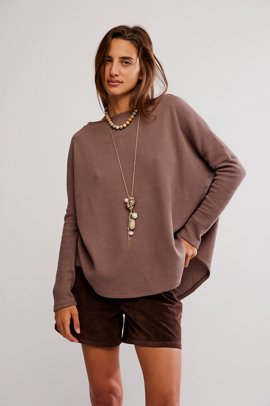 Free People Latte Blues Thermal Solid- Leafless Tree