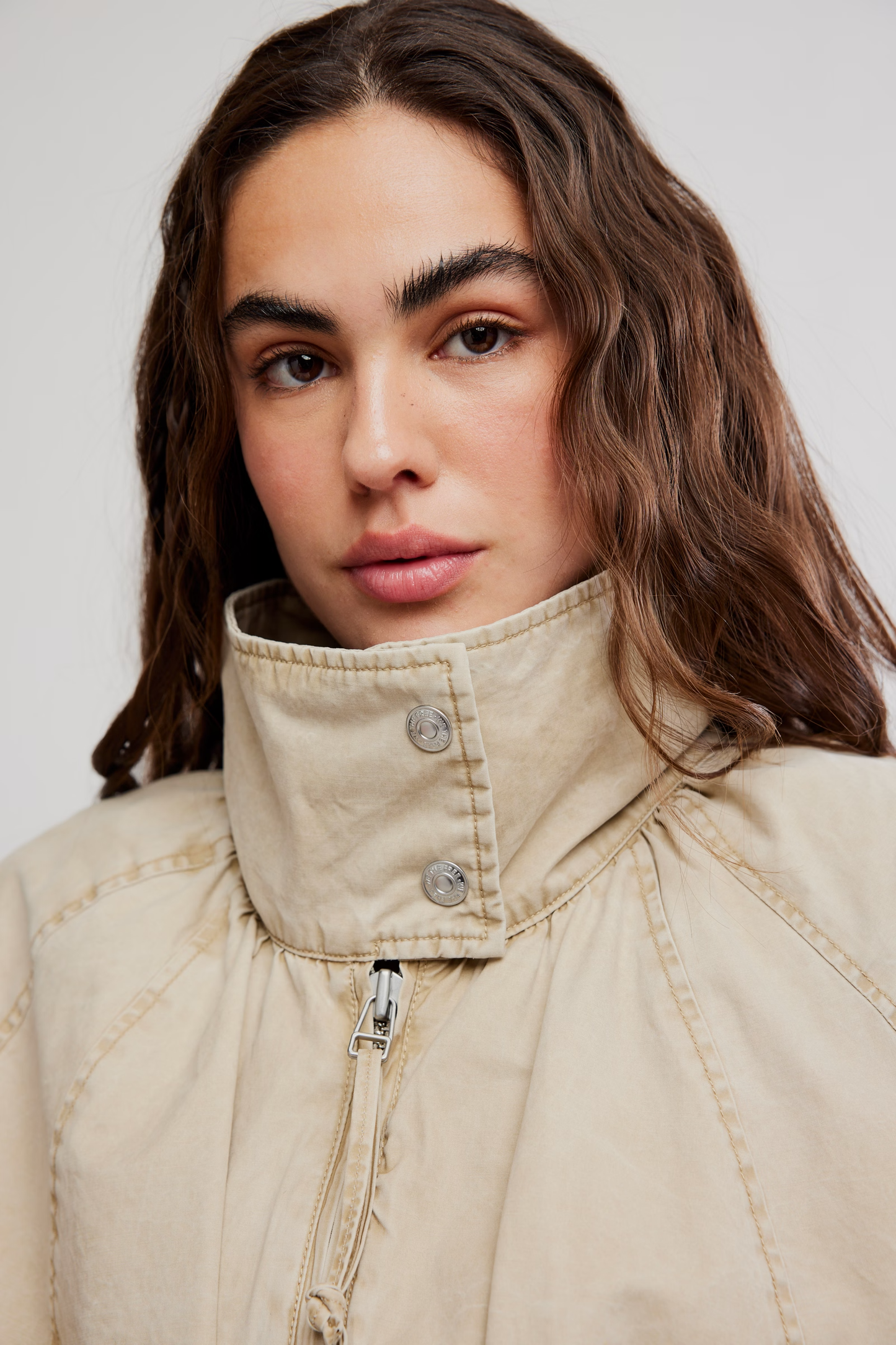Chelsea Funnel-Neck Jacket- Oatmeal