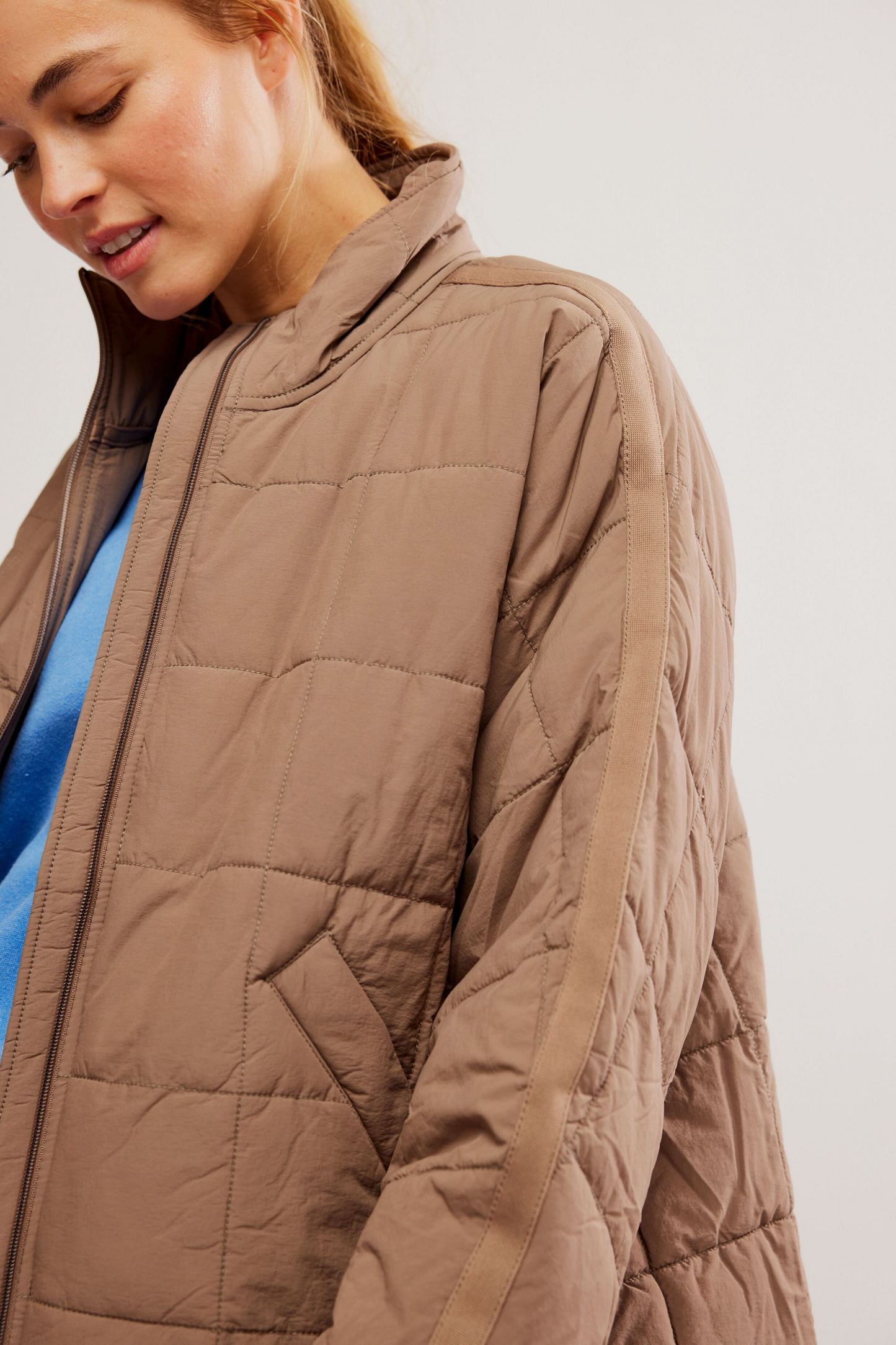 Free People Pippa Packable Puffer Jacket- Fossil